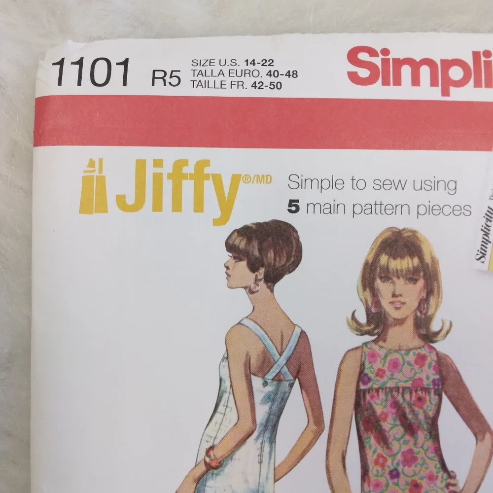 Simplicity 1102 Jiffy Pattern Dress with cross back straps, size 14-22. …